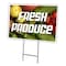Signmission Fresh Produce Yard Sign & Stake outdoor plastic coroplast window, C-2436 Fresh Produce C-2436 Fresh Produce - alternate 1